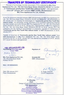 Transfer Of Technology Certificate
